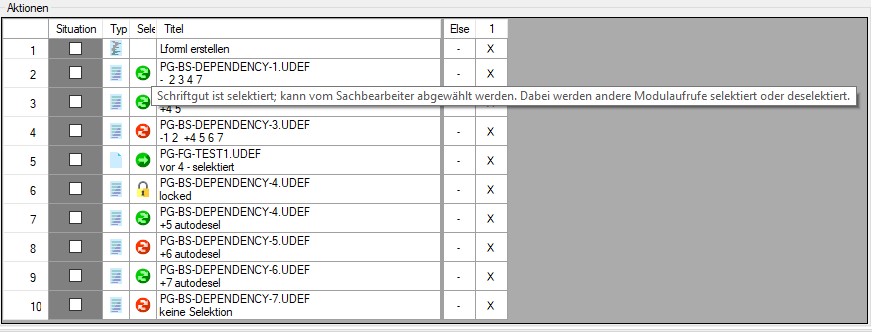 Selektion in Beispiel-Schriftstück