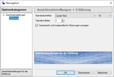 MessEdge Optionen