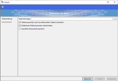  Vorbereitungsschritt in Importwizard 